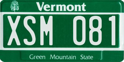 VT license plate XSM081