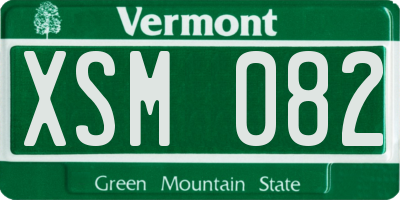 VT license plate XSM082