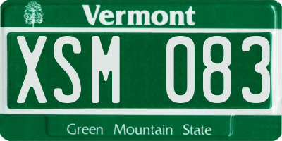 VT license plate XSM083