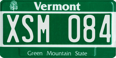 VT license plate XSM084