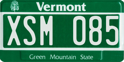 VT license plate XSM085