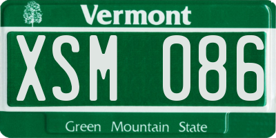 VT license plate XSM086