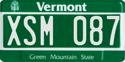 VT license plate XSM087