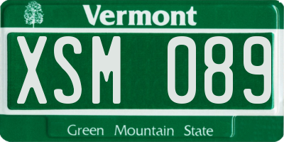 VT license plate XSM089