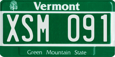 VT license plate XSM091