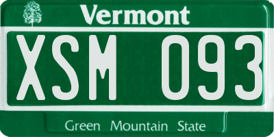 VT license plate XSM093