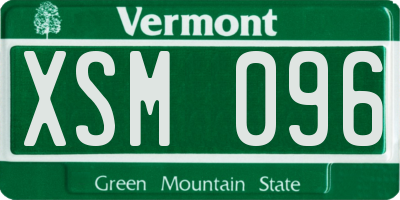 VT license plate XSM096