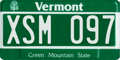 VT license plate XSM097