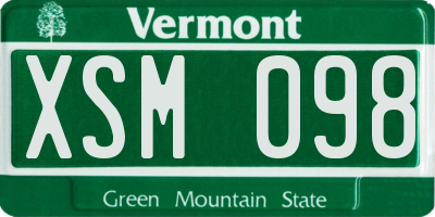 VT license plate XSM098