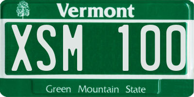 VT license plate XSM100