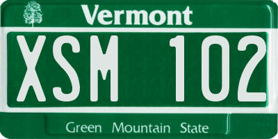 VT license plate XSM102