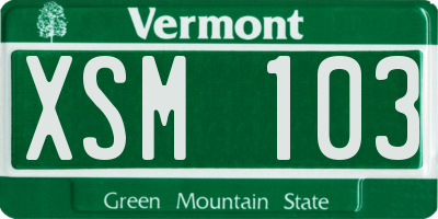 VT license plate XSM103