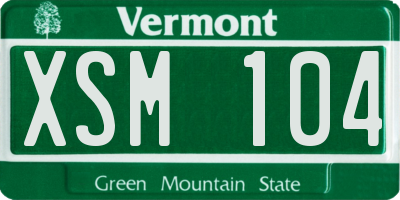 VT license plate XSM104
