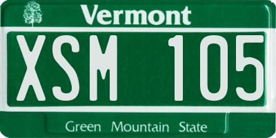 VT license plate XSM105