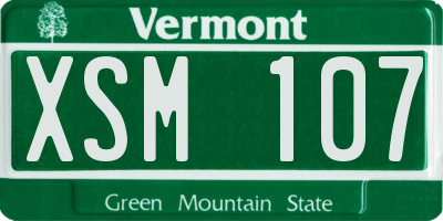 VT license plate XSM107