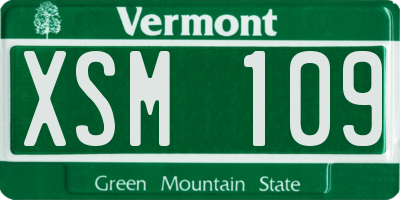 VT license plate XSM109