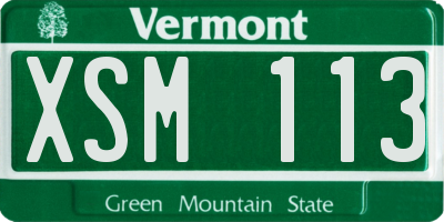 VT license plate XSM113