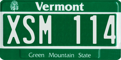 VT license plate XSM114