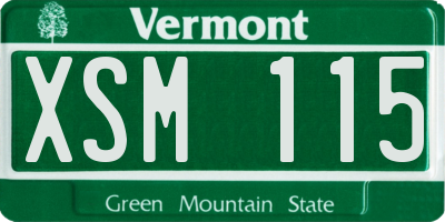 VT license plate XSM115