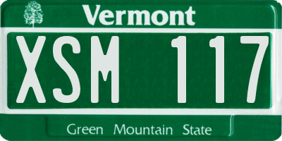VT license plate XSM117