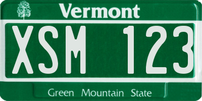 VT license plate XSM123