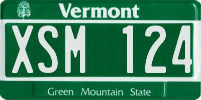 VT license plate XSM124