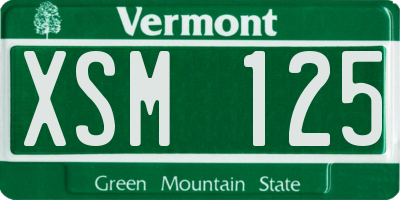 VT license plate XSM125
