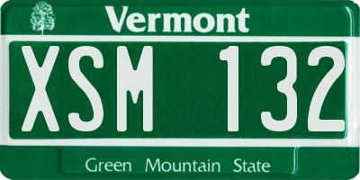 VT license plate XSM132