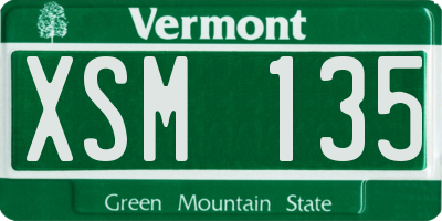 VT license plate XSM135
