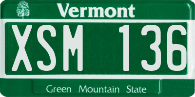 VT license plate XSM136