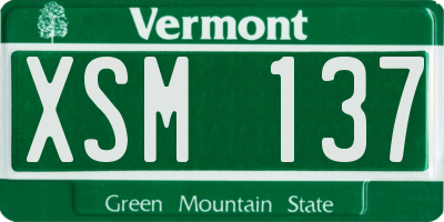 VT license plate XSM137