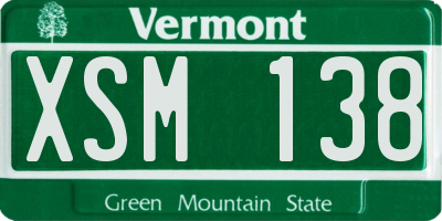 VT license plate XSM138