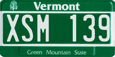 VT license plate XSM139