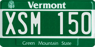 VT license plate XSM150