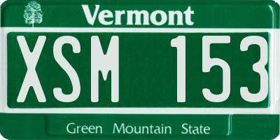 VT license plate XSM153