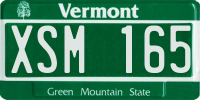 VT license plate XSM165