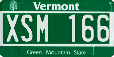 VT license plate XSM166