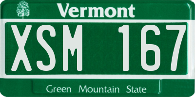 VT license plate XSM167