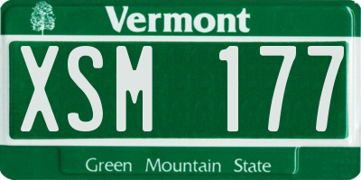 VT license plate XSM177