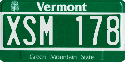 VT license plate XSM178