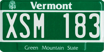 VT license plate XSM183