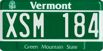 VT license plate XSM184