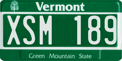 VT license plate XSM189