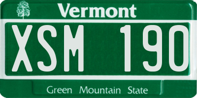 VT license plate XSM190