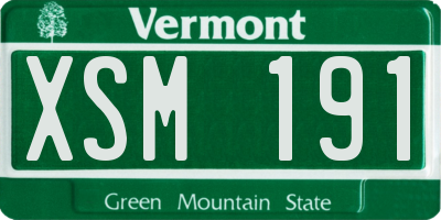 VT license plate XSM191