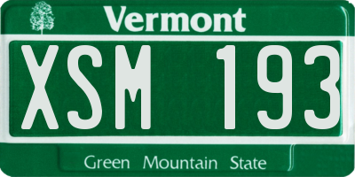 VT license plate XSM193