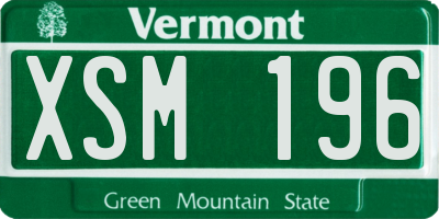 VT license plate XSM196