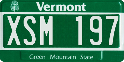 VT license plate XSM197