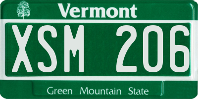 VT license plate XSM206