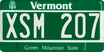 VT license plate XSM207